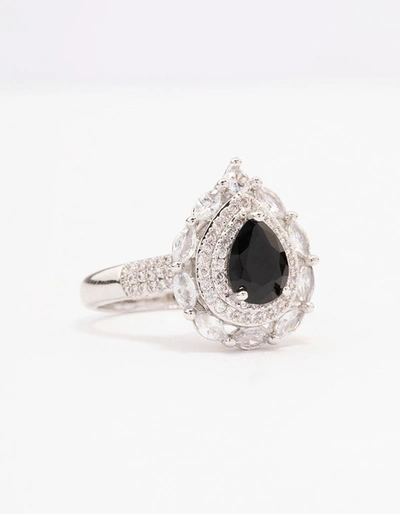 Shop Lovisa Black Flare Pear Cubic Zirconia Ring