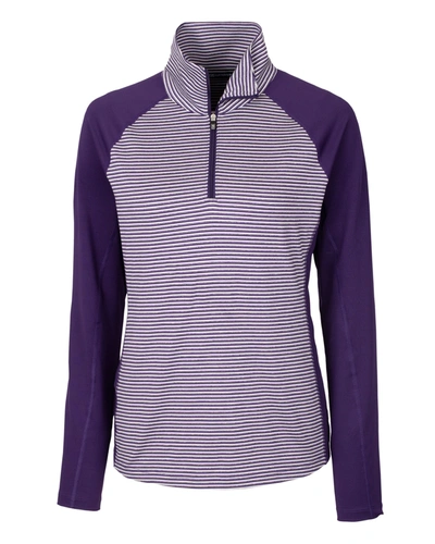Cutter & Buck Forge Tonal Stripe Stretch Half Zip Womens Top In Multi