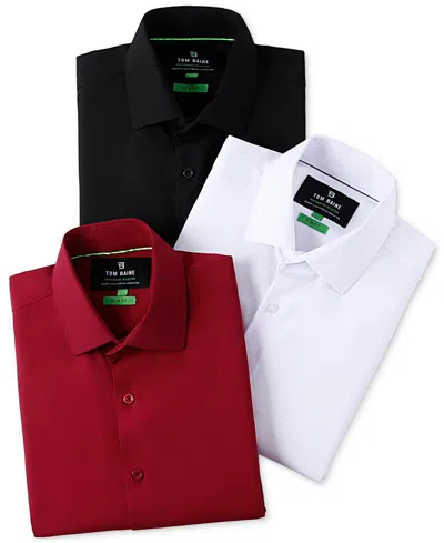Tom Baine Solid Performance Button Down In Pink