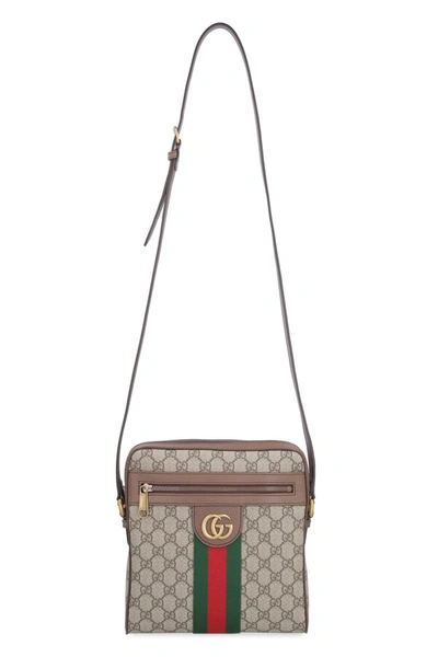 Shop Gucci Gg Supreme Fabric Ophidia Shoulder-bag In Beige