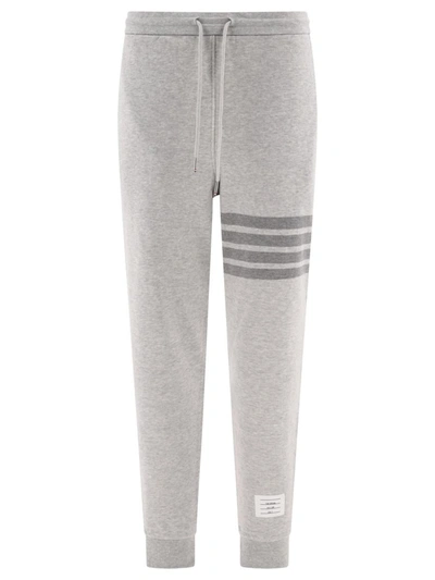 Shop Thom Browne Joggers With 4-bar Detail In Grey