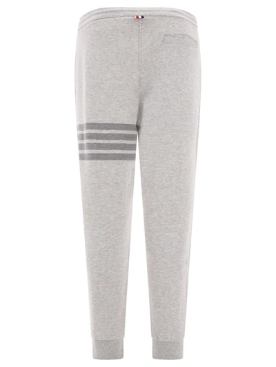 Shop Thom Browne Joggers With 4-bar Detail In Grey