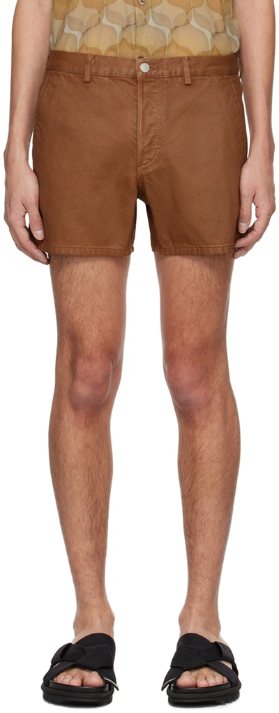 Shop Dries Van Noten Brown Four-pocket Denim Shorts In 703 Brown