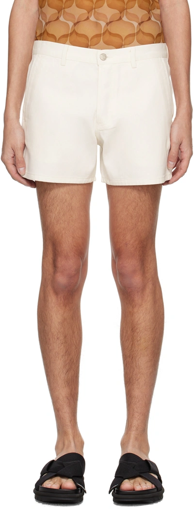 Shop Dries Van Noten Off-white Four-pocket Denim Shorts In 8 Off White