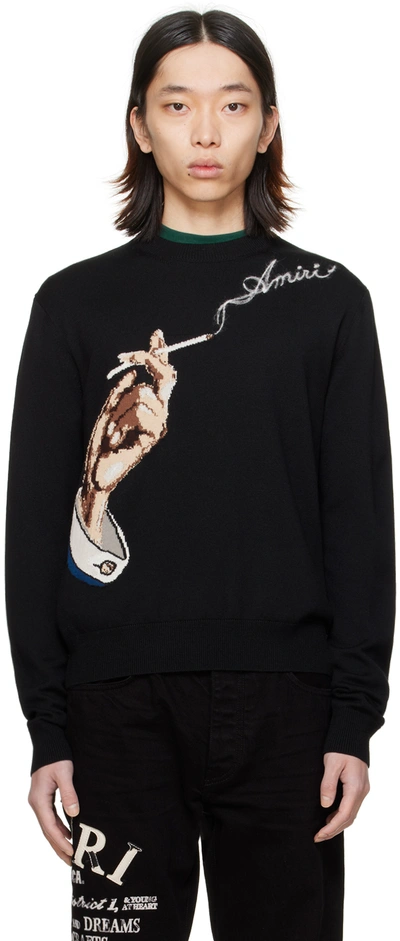 Shop Amiri Black Smoke Sweater