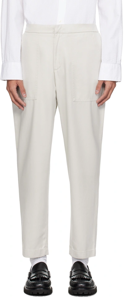 Shop Officine Generale Gray Paolo Trousers In Stone