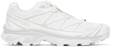 Salomon White Xt-6 Lace Up Sneakers In White