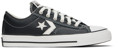 Shop Converse Black Star Player 76 Fall Leather Sneakers In Black/vintage White/