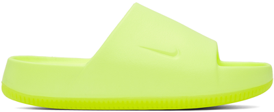 Shop Nike Yellow Calm Slides In Volt/volt