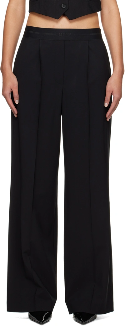 Shop Msgm Black Suiting Trousers In 99 Black