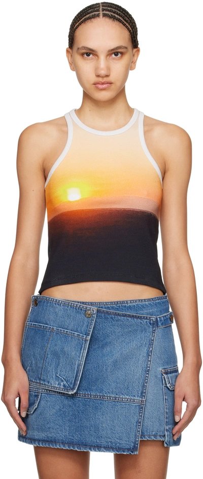 Shop Msgm Multicolor Tanzanian Sunset Tank Top In 03 Multicolor