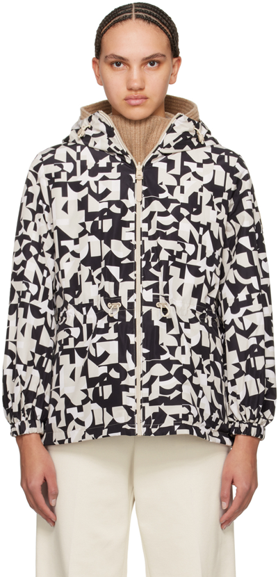 Shop Mackage Off-white & Black Delia Reversible Jacket