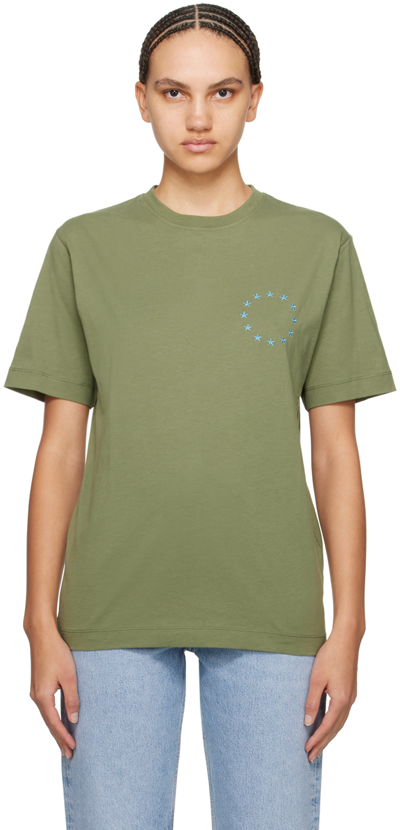 Shop Etudes Studio Khaki Wonder Europa Back T-shirt In Olive