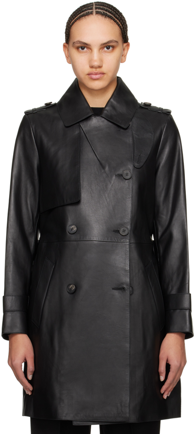 Shop Mackage Black Mely Leather Coat