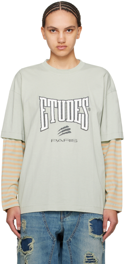 Shop Etudes Studio Gray Goudron Boxing Long Sleeve T-shirt In Grey