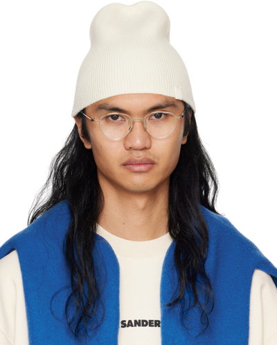 Shop Jil Sander Off-white Knit Beanie In 103 Piuma