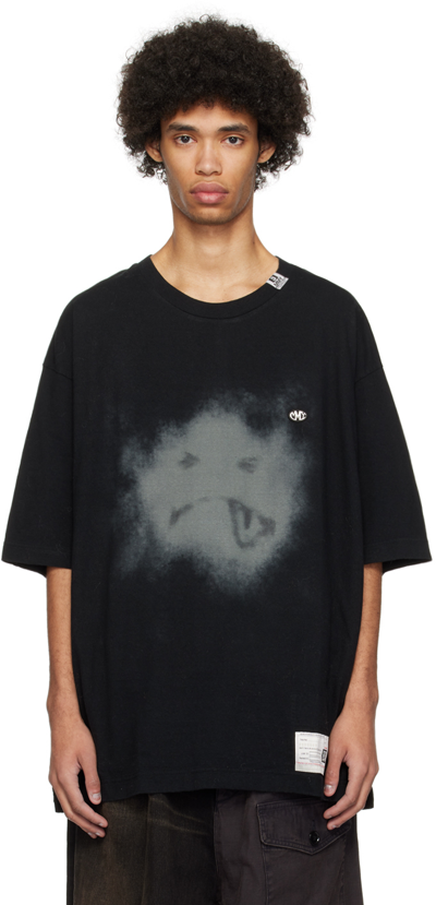 Shop Miharayasuhiro Black Smily Face T-shirt