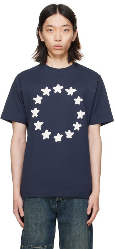 Shop Etudes Studio Navy Wonder Painted Stars T-shirt