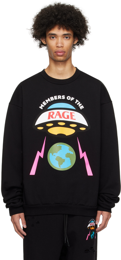 Shop Members Of The Rage Black Printed Sweatshirt