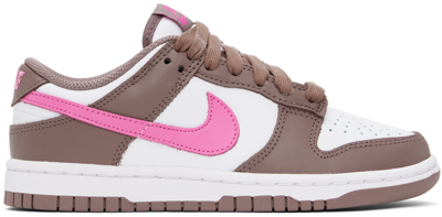 Shop Nike Taupe & Pink Dunk Low Sneakers In Smokey Mauve/playful