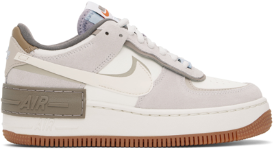 Shop Nike Gray Air Force 1 Shadow Sneakers In Sail/pale Ivory-sail
