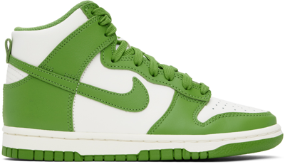 Shop Nike Green & White Dunk High Sneakers In Chlorophyll-sail