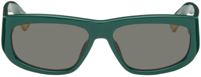 Shop Jacquemus Green 'les Lunettes Pilota' Sunglasses In Green/yellow Gold/gr