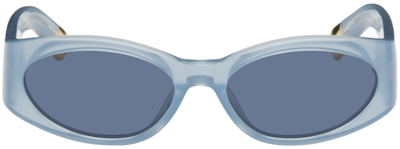 Jacquemus Blue 'les Lunettes Ovalo' Sunglasses In Blue