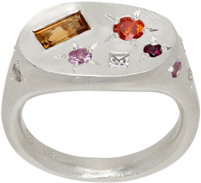 Shop Seb Brown Silver Xl Neapolitan Ring In Sbss24_xlnr_stg