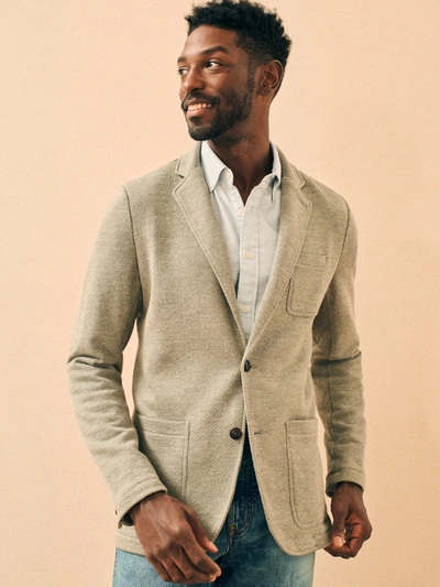 Shop Faherty Inlet Knit Blazer (tall) In Olive Brush Melange