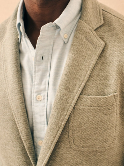 Shop Faherty Inlet Knit Blazer (tall) In Olive Brush Melange