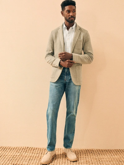 Faherty Inlet Knit Blazer (tall) In Olive Brush Melange