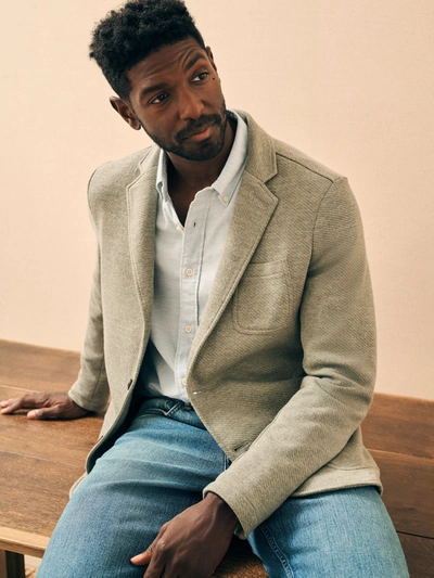 Faherty Inlet Knit Blazer (tall) In Olive Brush Melange