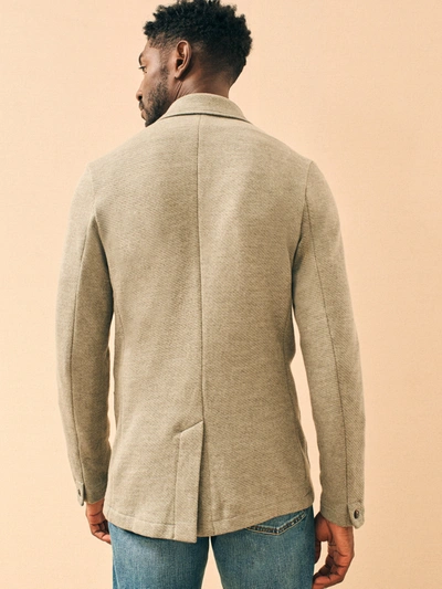 Shop Faherty Inlet Knit Blazer (tall) In Olive Brush Melange