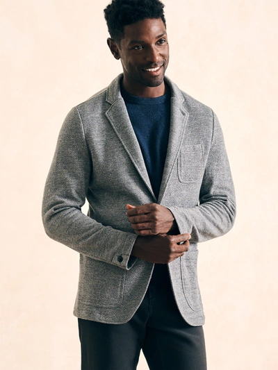 Faherty Inlet Knit Blazer In Medium Grey Melange In Medium Grey Melange