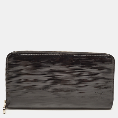 Pre-owned Louis Vuitton Black Electric Epi Leather Zippy Wallet