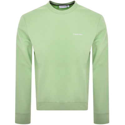 Shop Calvin Klein Micro Logo Repreve Sweatshirt Green