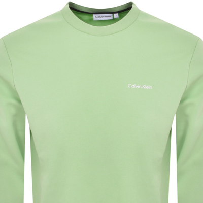 Shop Calvin Klein Micro Logo Repreve Sweatshirt Green