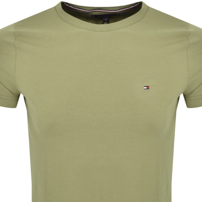 Shop Tommy Hilfiger Stretch Logo T Shirt Green