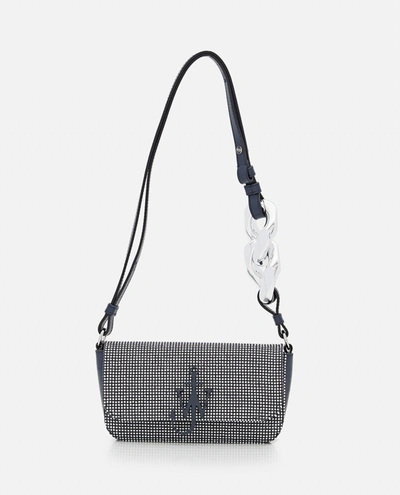 Shop Jw Anderson J.w. Anderson Anchor Denim Strass Baguette Bag In Blue