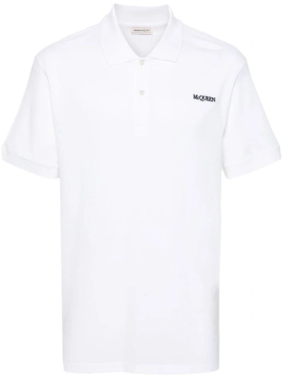 Shop Alexander Mcqueen Polo Shirt With Logo In White