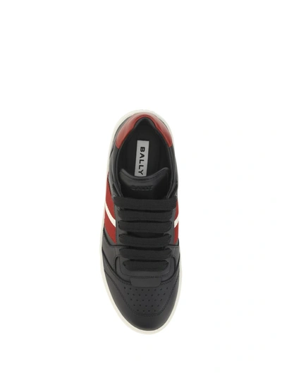 Shop Bally Sneakers In Black/ Red
