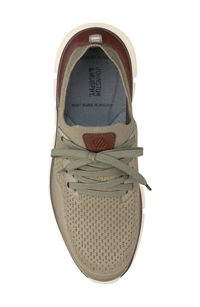 Shop Johnston & Murphy Amherst Lug Sole Sneaker In Olive Knit
