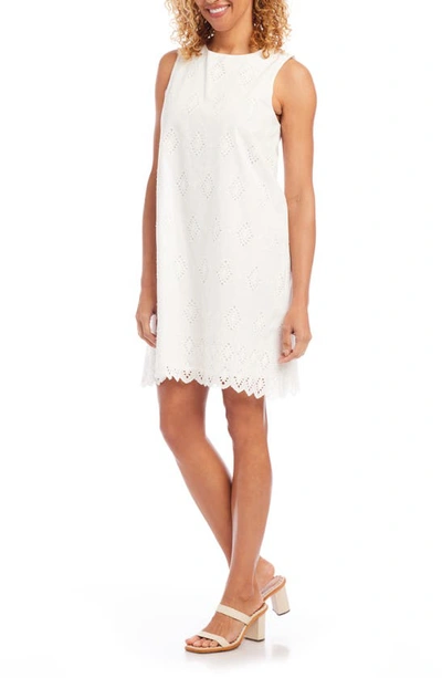 Shop Karen Kane Cotton Eyelet Shift Dress In Off White