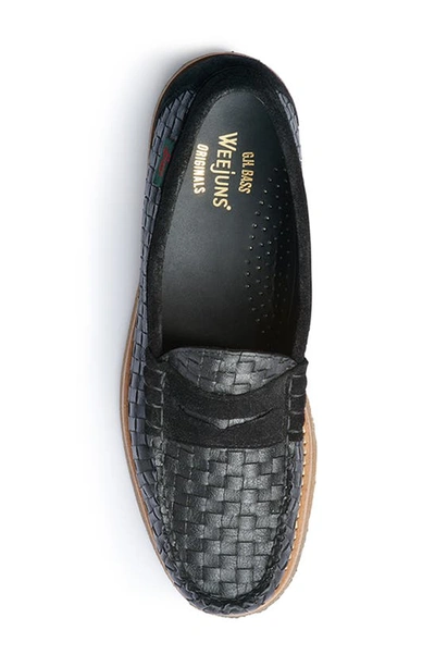 Shop G.h.bass Larson Woven Penny Loafer In Black