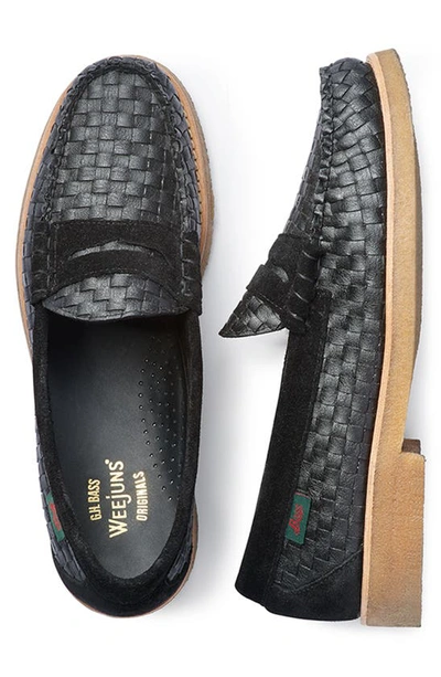 Shop G.h.bass Larson Woven Penny Loafer In Black
