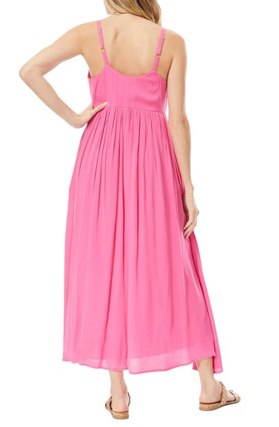 Shop By Design Sasha Crinkle Maxi Dress In Shocking Pink