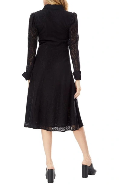 By Design Ellen Lace Long Sleeve Shirtdress In Black