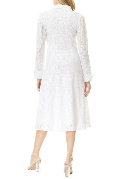 By Design Ellen Lace Long Sleeve Shirtdress In Bright White