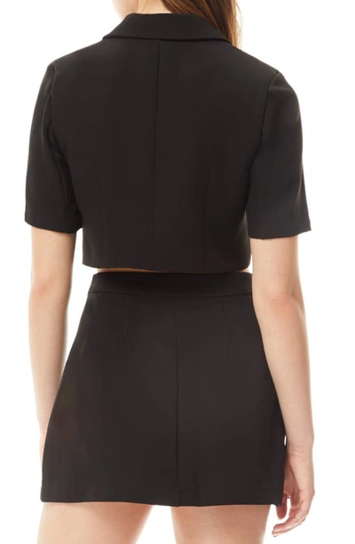 Shop Love By Design Ryder Short Sleeve Blazer Top In Black
